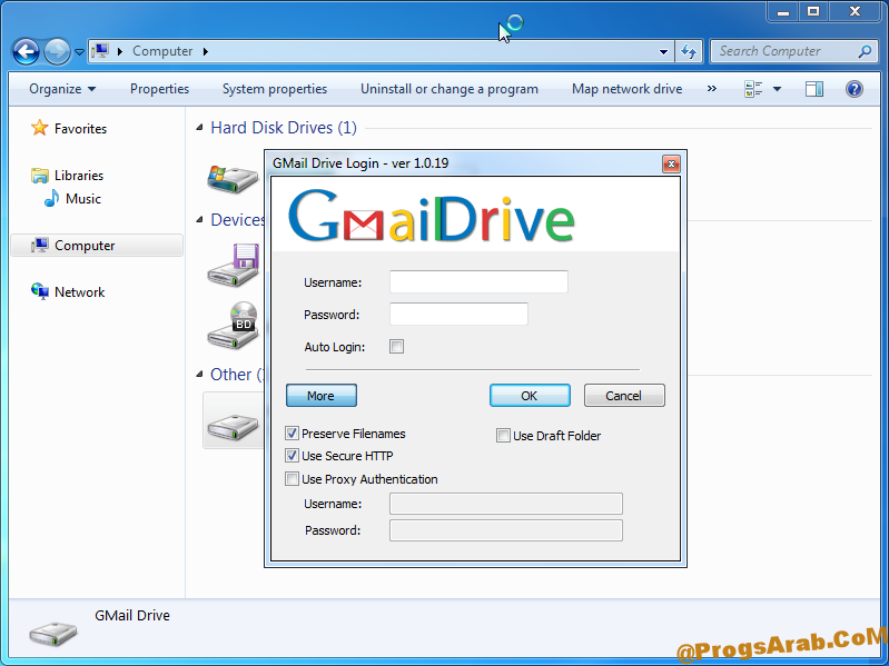 Download GMail Drive To Use Gmail As a Storage Medium [Freeware]