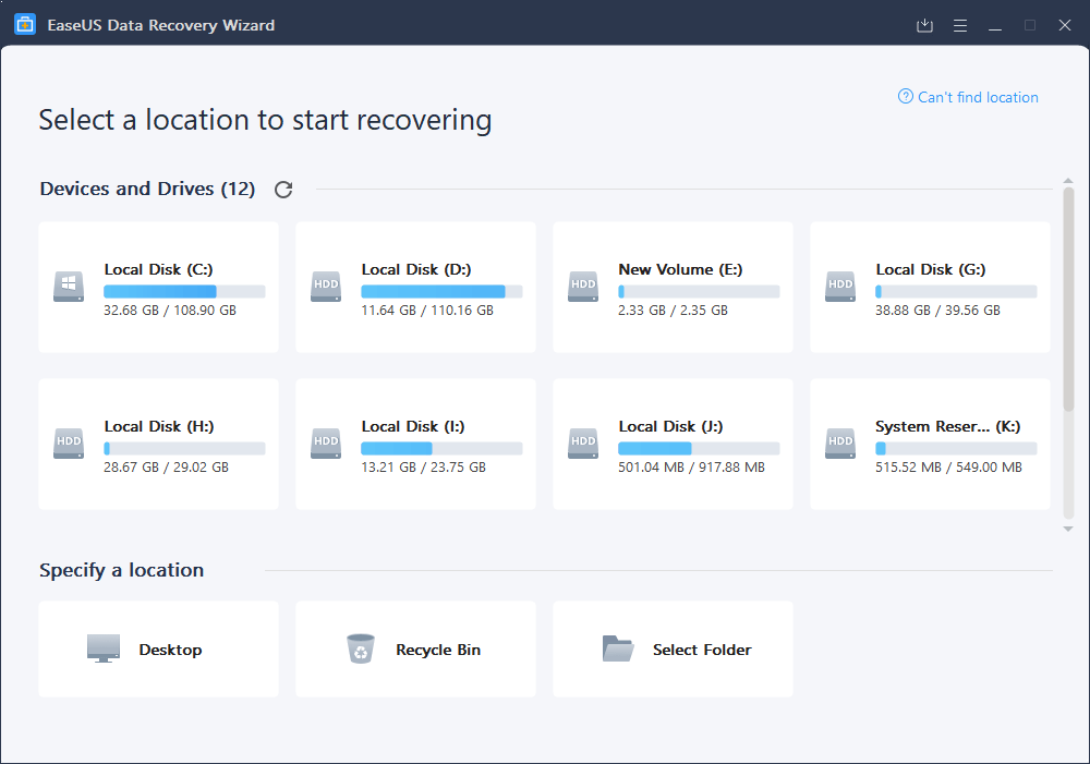 EaseUS Data Recovery Wizard Free